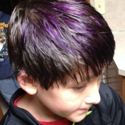 Faux-Hawk Fade Haircuts With Purple Highlights (Photo 11 of 20)