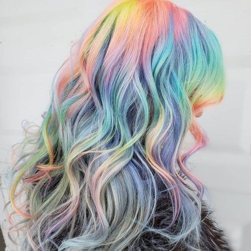 Pastel Rainbow-Colored Curls Hairstyles (Photo 7 of 20)