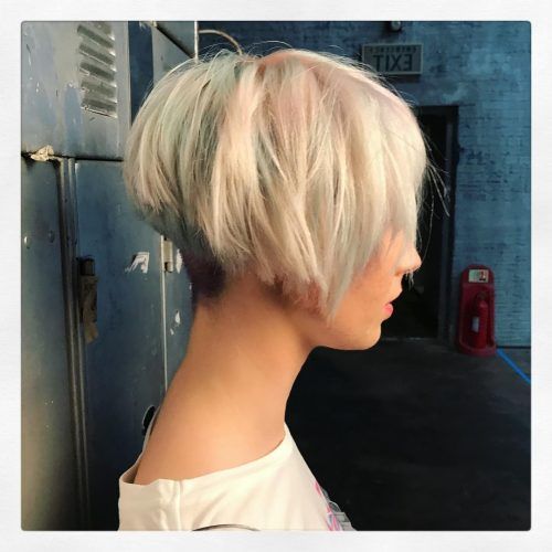 Blonde Pixie Hairstyles With Short Angled Layers (Photo 5 of 20)