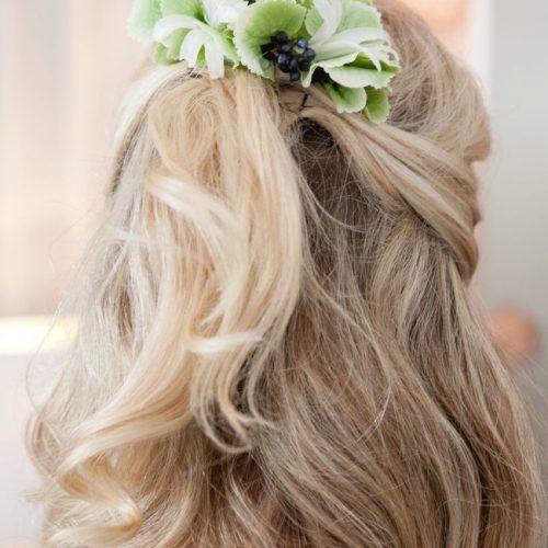 Half Up Half Down With Flower Wedding Hairstyles (Photo 9 of 15)
