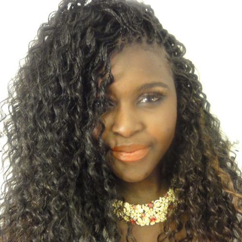 Individual Micro Braids With Curly Ends (Photo 3 of 20)