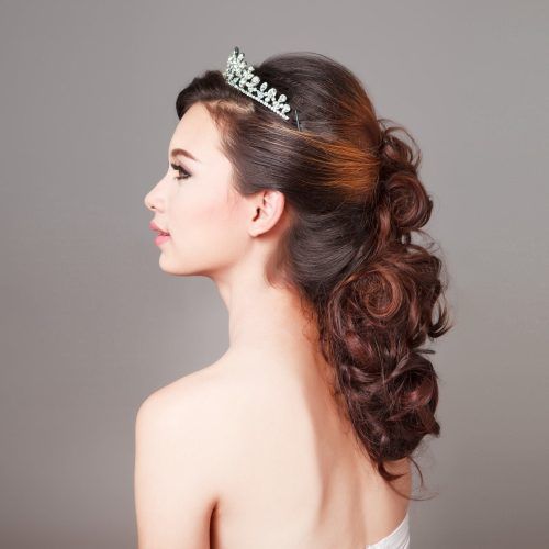 Long Curly Bridal Hairstyles With A Tiara (Photo 16 of 20)