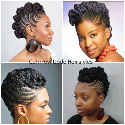 Natural Updo Cornrow Hairstyles (Photo 14 of 15)