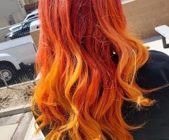 20 Best Collection of Red, Orange and Yellow Half Updo Hairstyles