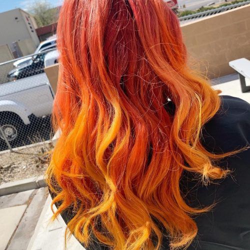 Red, Orange And Yellow Half Updo Hairstyles (Photo 1 of 20)