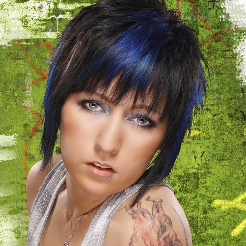 Short Hairstyles With Blue Highlights And Undercut (Photo 5 of 20)
