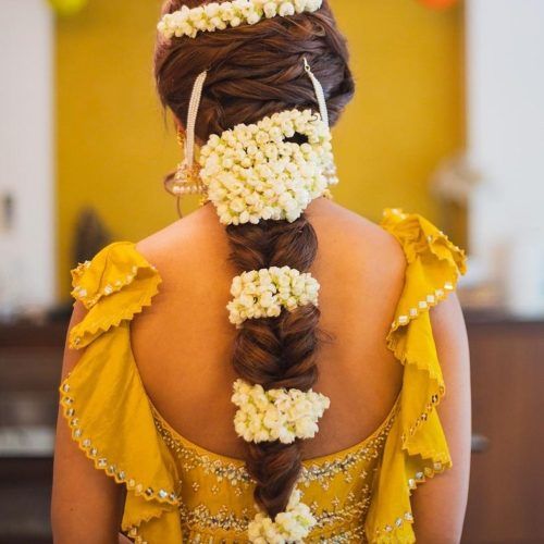Traditional Halo Braided Hairstyles With Flowers (Photo 20 of 20)