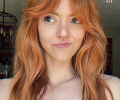 15 Ideas of Lush Curtain Bangs for Mid-length Ginger Hair