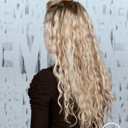 Half Up Blonde Ombre Curls Bridal Hairstyles (Photo 13 of 20)