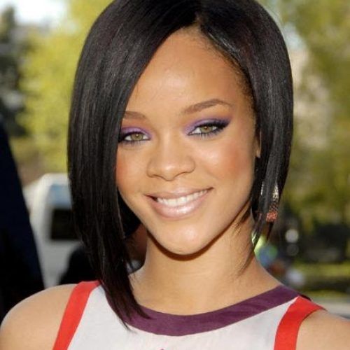 Rihanna Shoulder Length Bob Hairstyles (Photo 12 of 15)