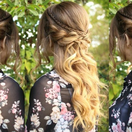 Romantic Curly And Messy Two French Braids Hairstyles (Photo 5 of 15)