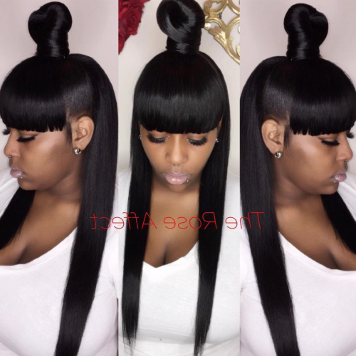 Low Black Ponytail Hairstyles With Bangs (Photo 11 of 20)