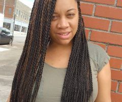 20 Inspirations Side-parted Micro Twist Hairstyles