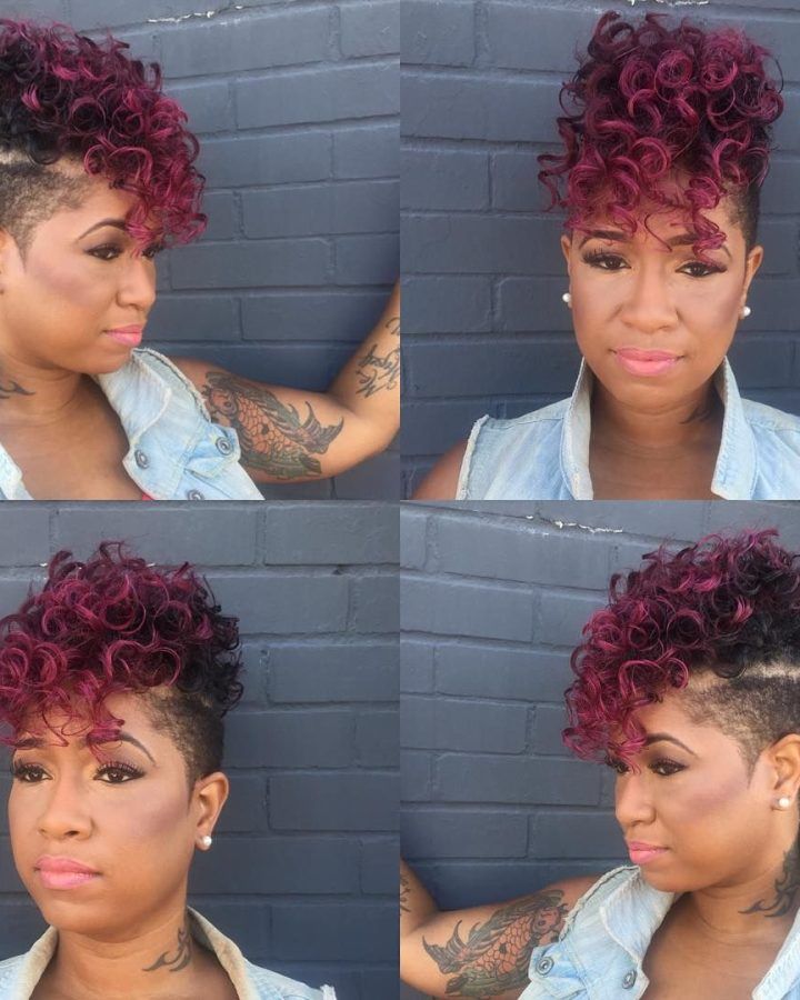 20 Best Collection of Black & Red Curls Mohawk Hairstyles