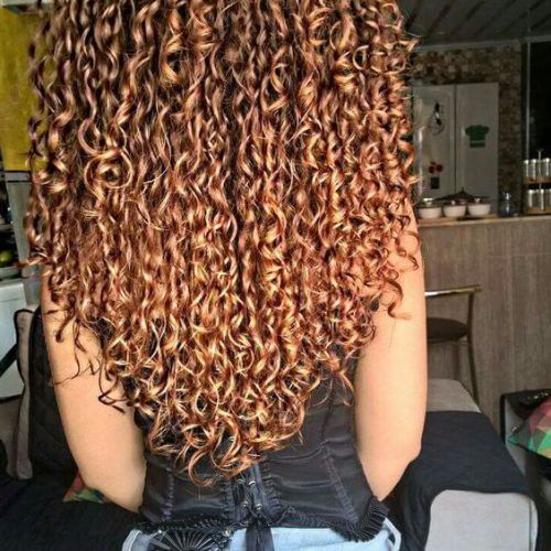 Tight Chocolate Curls Hairstyles With Caramel Touches (Photo 16 of 20)