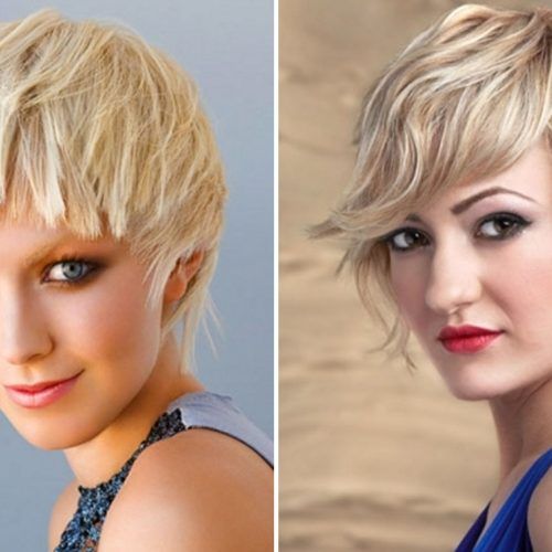 Choppy Blonde Pixie Hairstyles With Long Side Bangs (Photo 14 of 20)