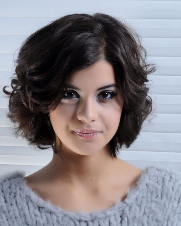20 Best Ideas Curly Brunette Bob Hairstyles with Bangs