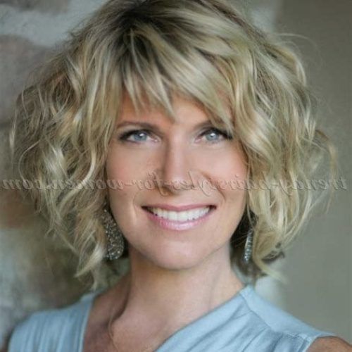 Curly Bangs Hairstyle For Women Over 50 (Photo 2 of 15)