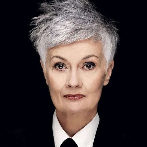 Gray Pixie Haircuts For Older Women (Photo 4 of 20)