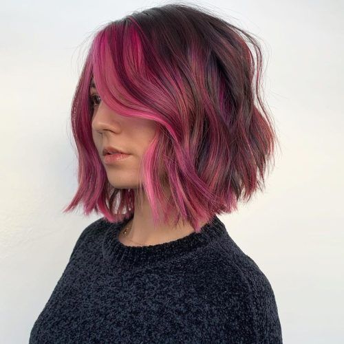 Pink Balayage Haircuts For Wavy Lob (Photo 17 of 20)