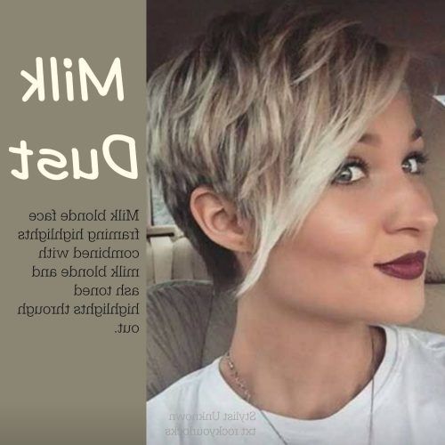 Color Highlights Short Hairstyles For Round Face Types (Photo 3 of 20)