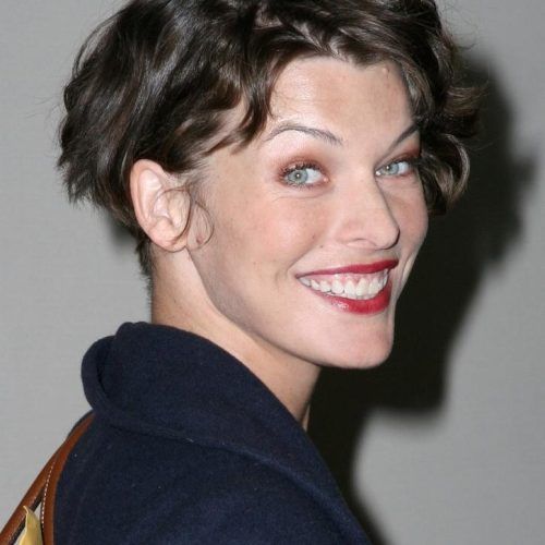 Milla Jovovich Curly Short Cropped Bob Hairstyles (Photo 11 of 15)