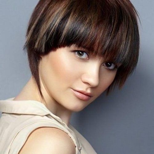 Short Haircuts With Bangs For Round Face (Photo 14 of 20)