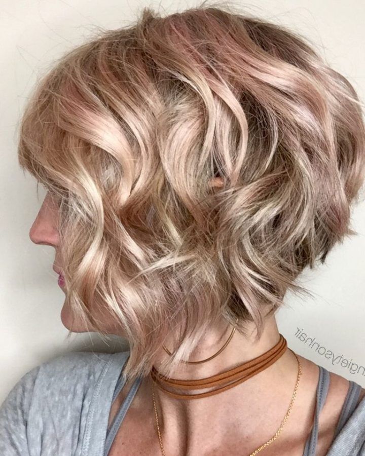 20 Collection of Inverted Brunette Bob Hairstyles with Messy Curls