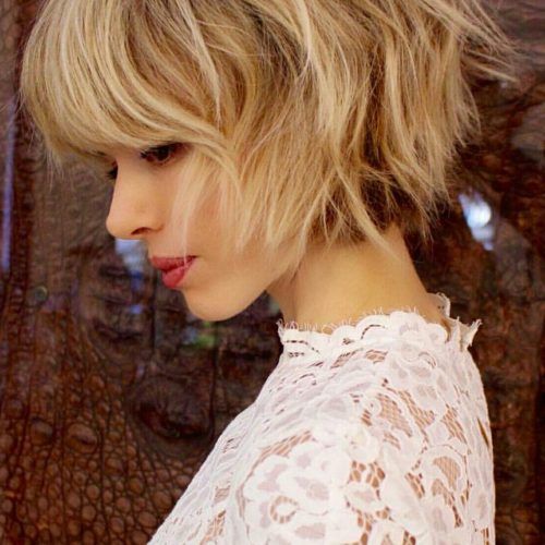 Shaggy Blonde Bob Hairstyles With Bangs (Photo 1 of 20)
