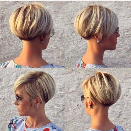 Two-Tone Stacked Pixie Bob Haircuts (Photo 2 of 20)