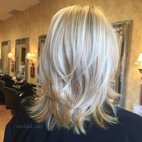 Feathered Cut Blonde Hairstyles With Middle Part (Photo 1 of 20)