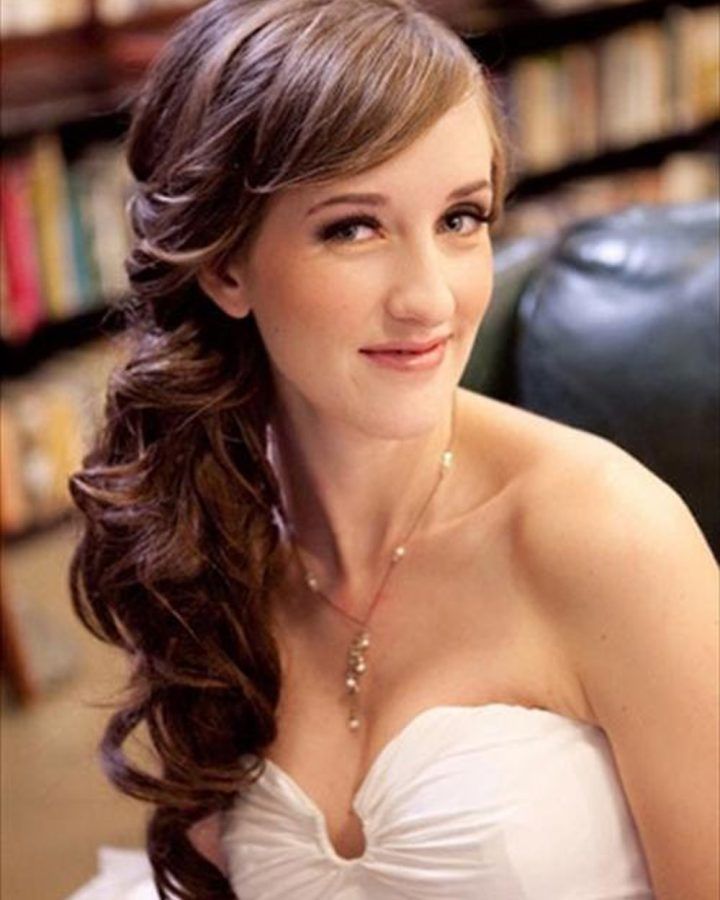 2024 Popular Wedding Hairstyles for Medium Length Hair with Side Ponytail