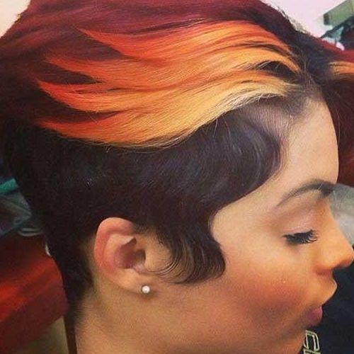Short Hairstyles With Color For Black Women (Photo 14 of 20)