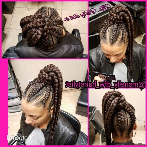 High Ponytail Hairstyles With Jumbo Cornrows (Photo 16 of 20)