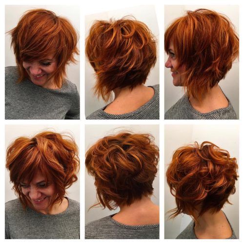 Asymmetrical Copper Feathered Bangs Hairstyles (Photo 8 of 20)