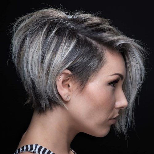 Stacked Blonde Balayage Pixie Hairstyles For Brunettes (Photo 1 of 20)