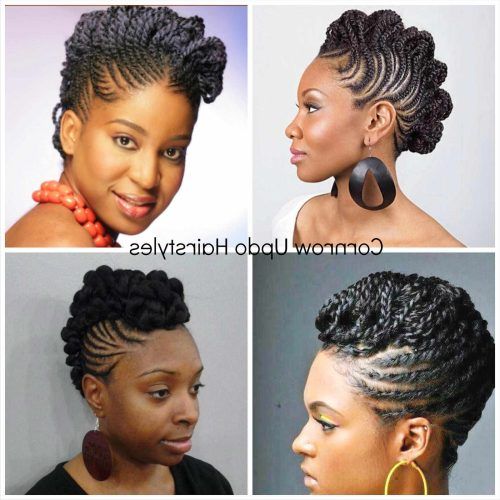 Cornrow Updo Hairstyles For Black Women (Photo 14 of 15)
