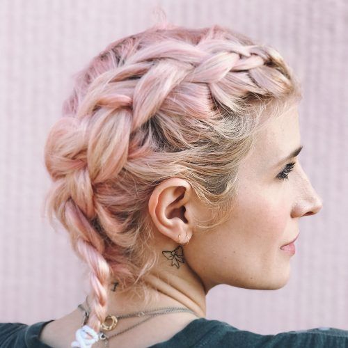 Braided Millennial-Pink Pony Hairstyles (Photo 4 of 20)