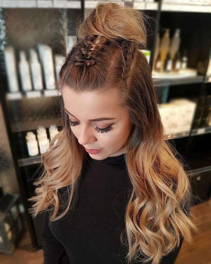 20 Collection of Modern Braided Top-knot Hairstyles