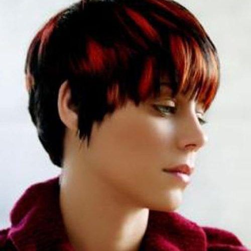 Short Hairstyles With Red Highlights (Photo 6 of 20)