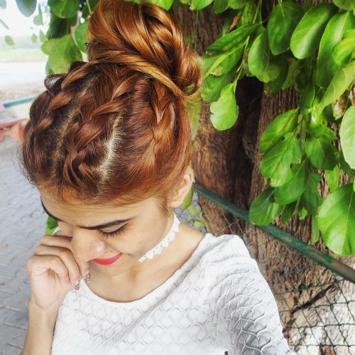 Twin Braid Updo Hairstyles (Photo 14 of 15)