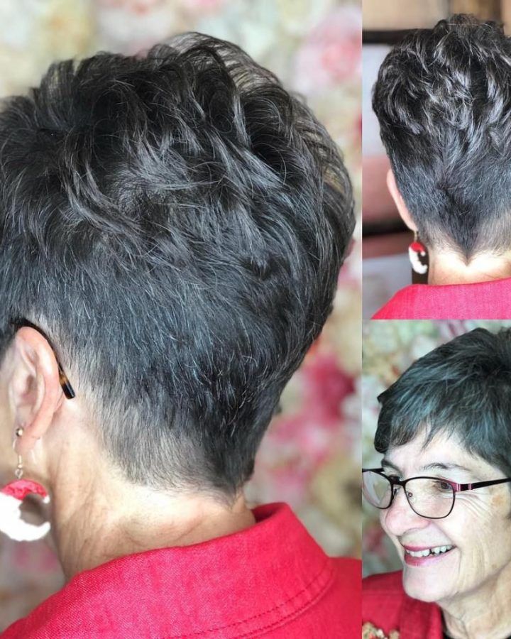 20 Photos Tapered Gray Pixie Hairstyles with Textured Crown