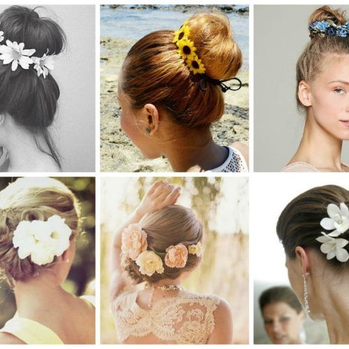 Updo Hairstyles With Flowers (Photo 7 of 15)