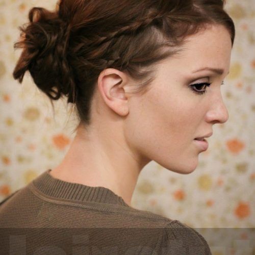 Low Braided Bun With A Side Braid (Photo 5 of 15)