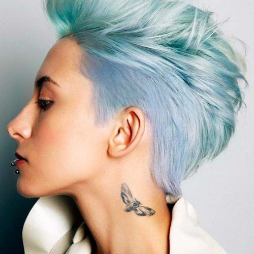 Blue Punky Pixie Hairstyles With Undercut (Photo 12 of 20)