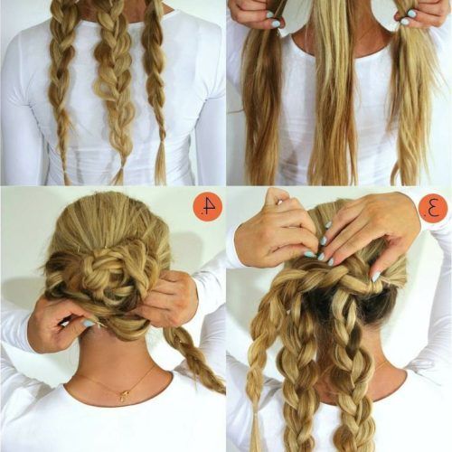 Triple Under Braid Hairstyles With A Bun (Photo 6 of 20)