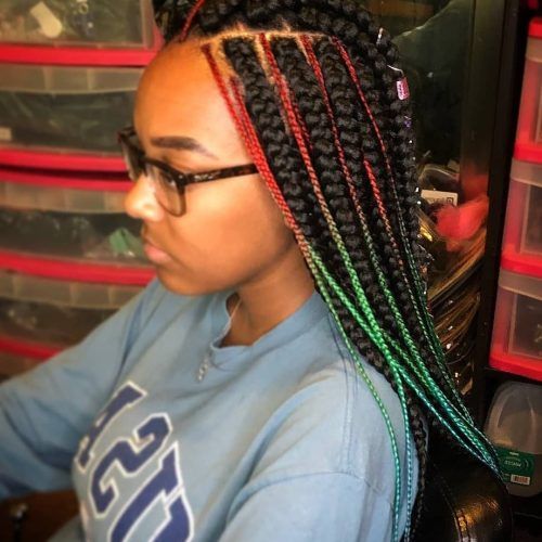 Thick Plaits And Narrow Cornrows Hairstyles (Photo 8 of 20)
