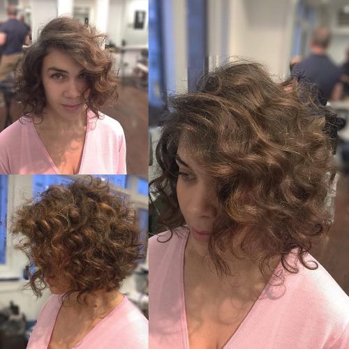 Angled Brunette Bob Hairstyles With Messy Curls (Photo 3 of 20)