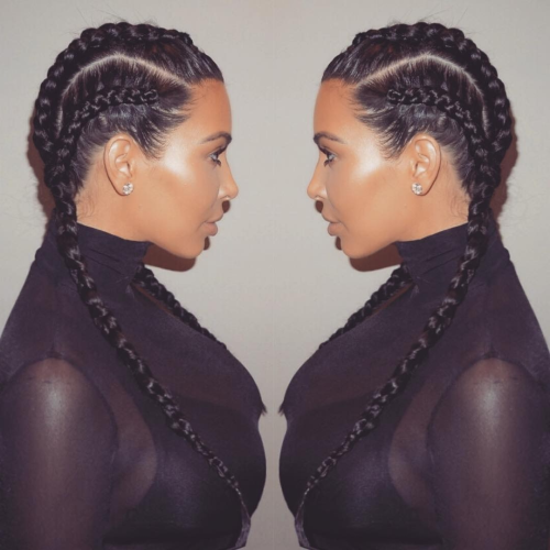 Kim Kardashian Braided Hairstyles (Photo 6 of 15)