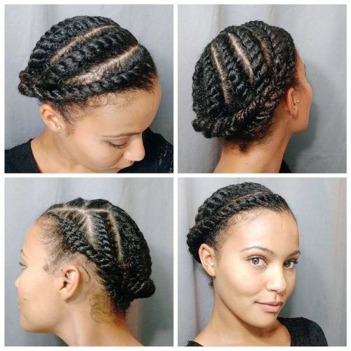 Crossed Twists And Afro Puff Pony (Photo 8 of 15)